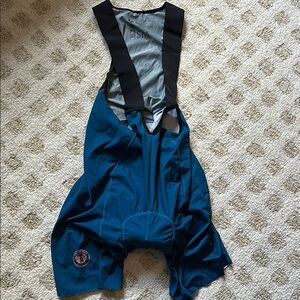 Blue Cycling Bib Shorts with Black Straps